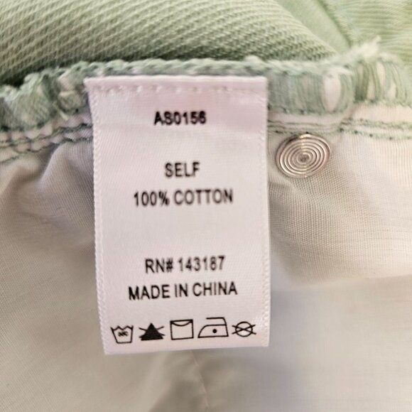 Dance&Marvel Teal Denim Skirt Distressed Asymmetric Hem Full Zip Womens S NEW - Picture 7 of 7